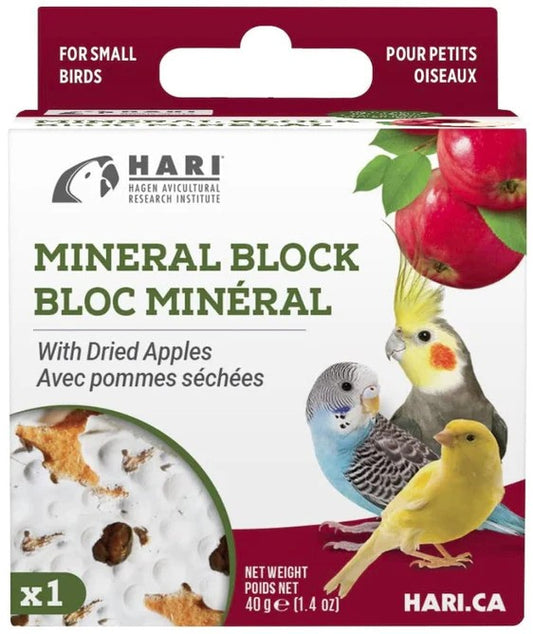 HARI Dried Apple Mineral Block for Small Birds - 1.4 oz