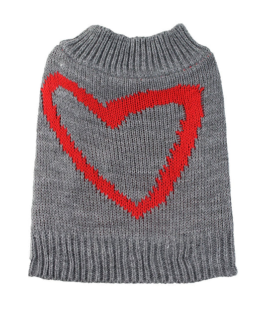 Midlee Red Heart Dog Sweater