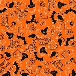 Halloween Dog Bandana (Orange Happy Halloween)