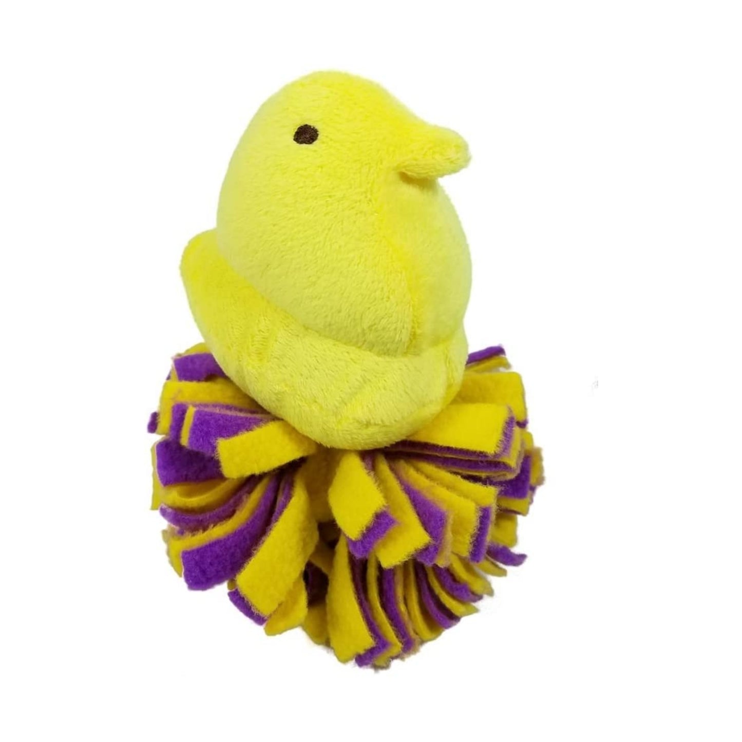 Peeps Fleece Bottom Plush Chick Squeaky Pet Toy (Yellow)