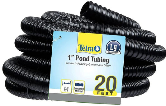 Tetra Pond Corrugated Non-Kink 1 Inch Inner Diameter Pond Tubing Black - 20 Feet Long- DS