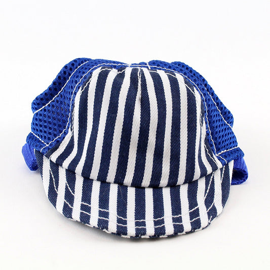 Midlee Striped Baseball Dog Hat