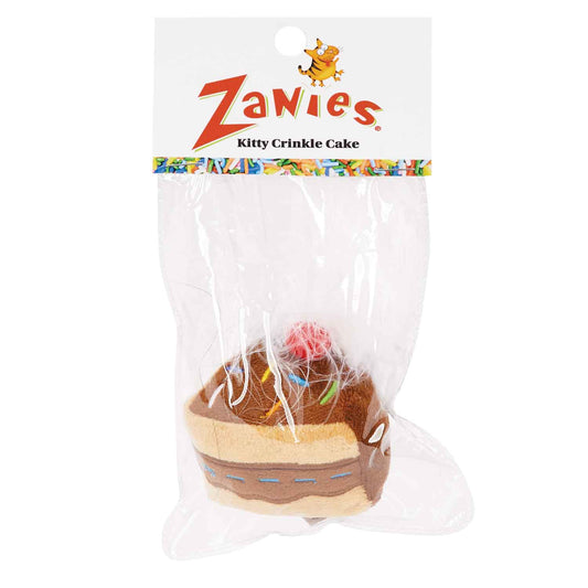 Zanies Kitty Krinkle Cakes with Feather - 4"