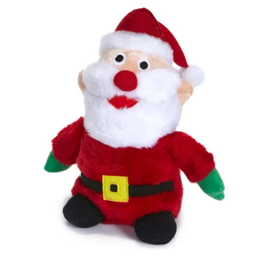 Zanies Plush Holiday Friend Santa Dog Toy, 9-Inch