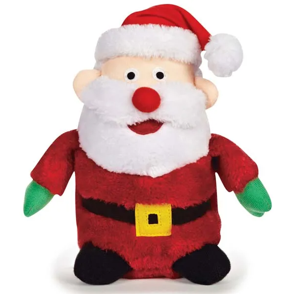 Zanies Plush Holiday Friend Santa Dog Toy, 9-Inch