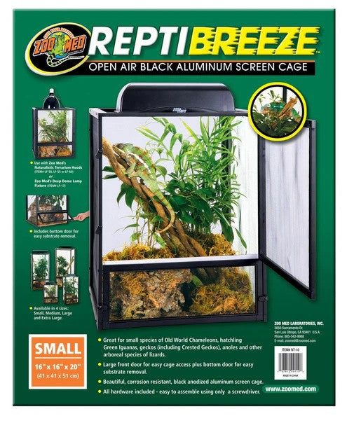 Zoo Med Reptibreeze Open Air Aluminum Screen Black Cage - Small - DS