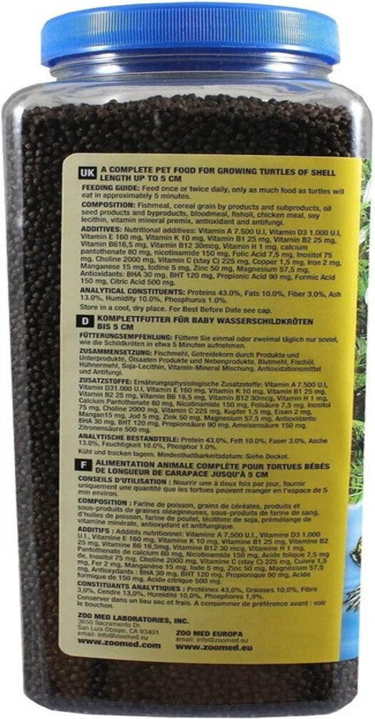 Zoo Med Natural Aquatic Turtle Food - Hatchling Formula (Pellets) - 8 oz