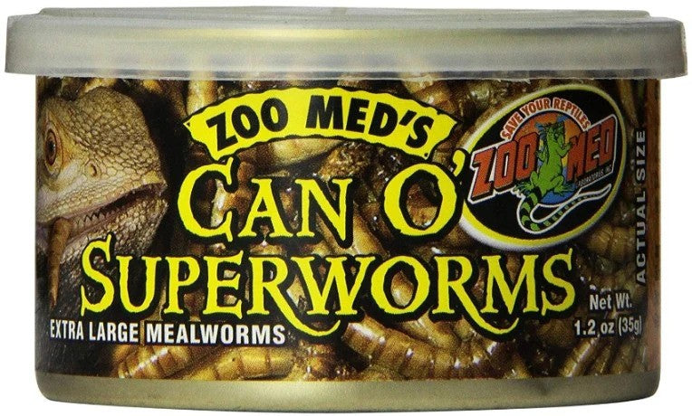 Zoo Med Can O Superworms Extra Large Mealworms - 1.2 oz