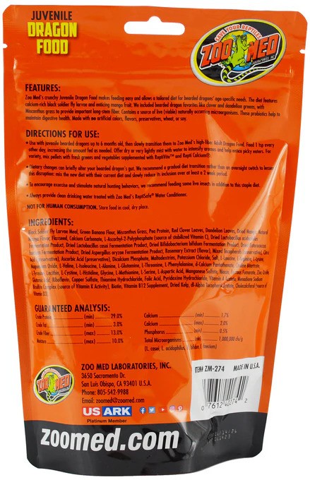 Zoo Med Juvenile Bearded Dragon Food - 4.5 oz