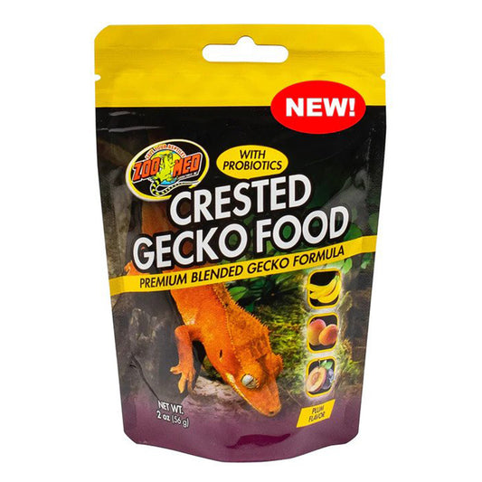 Zoo Med Crested Gecko Food with Probiotics Premium Blended Gecko Formula Plum Flavor - 2 oz