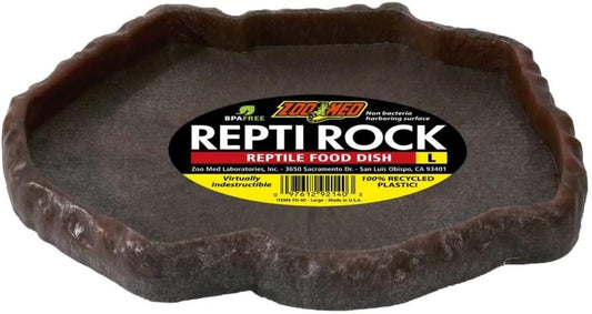 Zoo Med Repti Rock - Reptile Food Dish (Large) - (9.75" Long x 8.5" Wide)