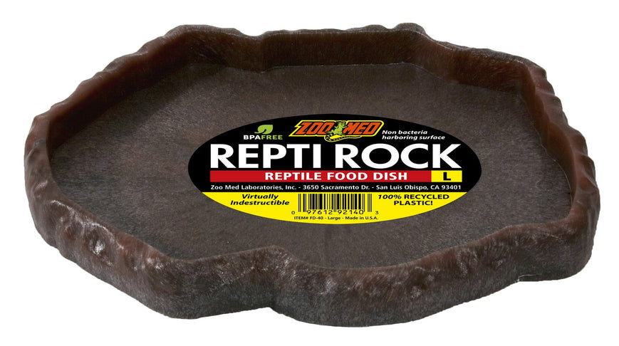 Zoo Med Repti Rock - Reptile Food Dish (Large) - (9.75" Long x 8.5" Wide)