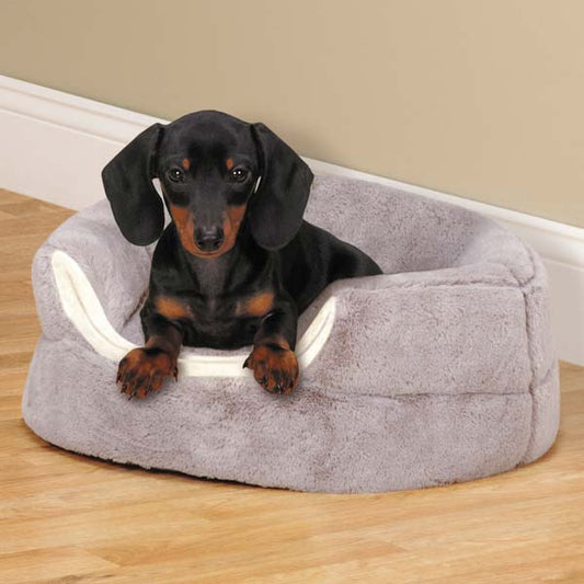 Slumber Pet ThermaPet Bolster Hideaway Round Nest Warm Cuddler Bed - Gray