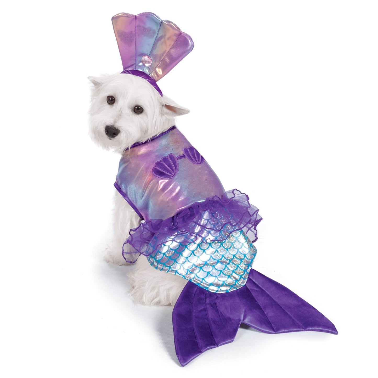 Zack & Zoey Iridescent Mermaid Costume for Dogs, 20"/Large