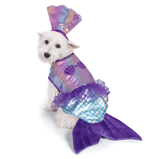 Zack & Zoey Iridescent Mermaid Costume for Dogs, 12"/Small