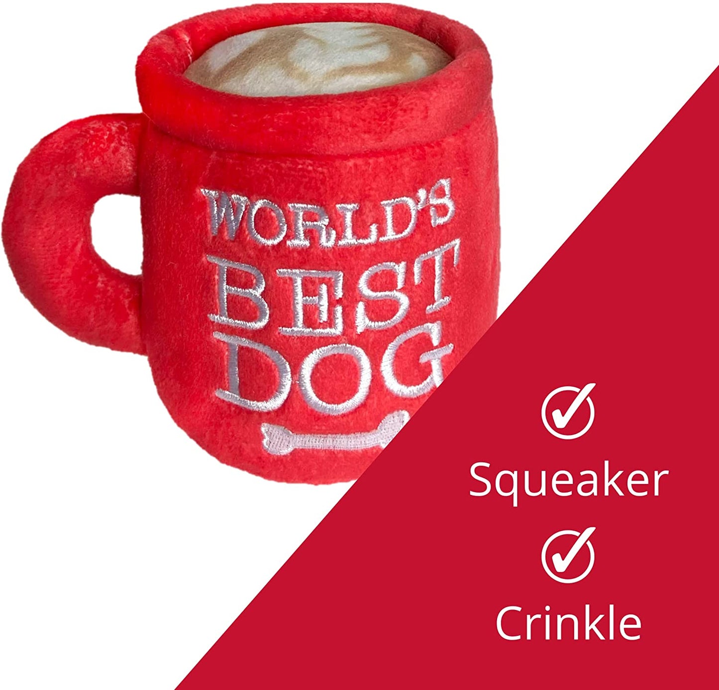 World's Best Dog Hot Chocolate Mug Dog Toy