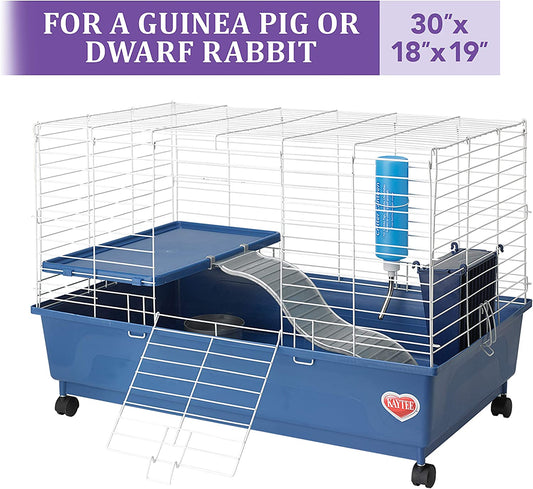 Kaytee My First Home Deluxe Guinea Pig 2-Level Cage with Wheels