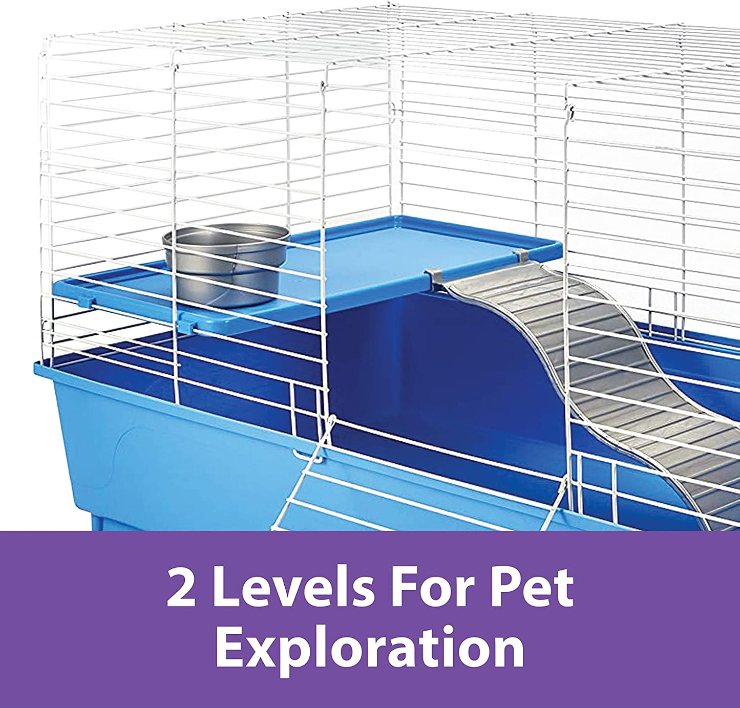 Kaytee My First Home Deluxe Guinea Pig 2-Level Cage with Wheels