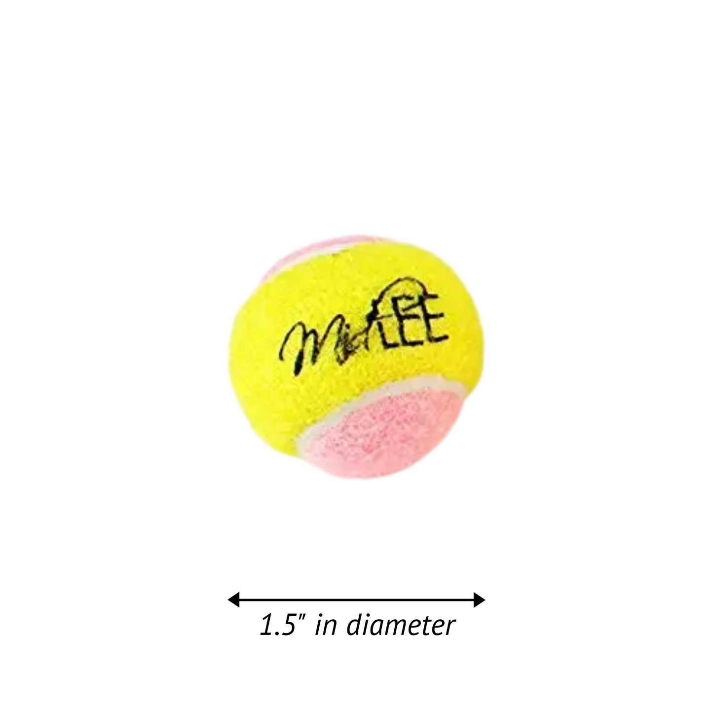 Midlee X-Small Dog Tennis Balls 1.5" Pack of 12 (Pink/Yellow, 1.5 inch)