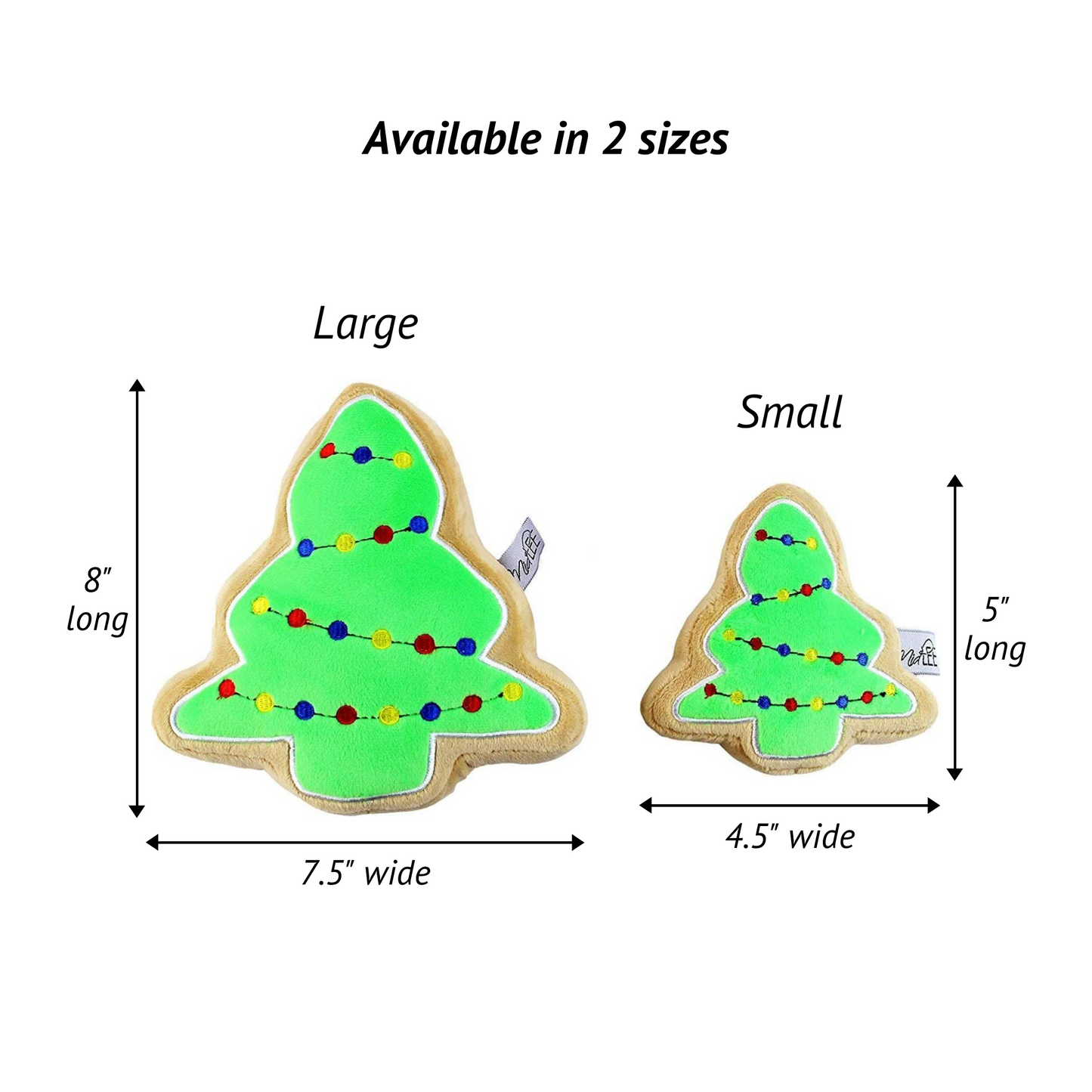 Midlee Christmas Sugar Cookie Plush Dog Toy (Christmas Tree, Small)