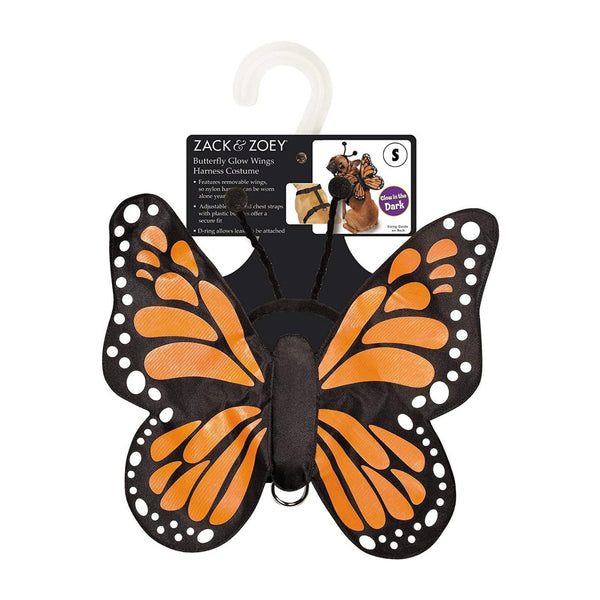 Zack & Zoey Butterfly Glow Harness Costume for Dogs, Medium