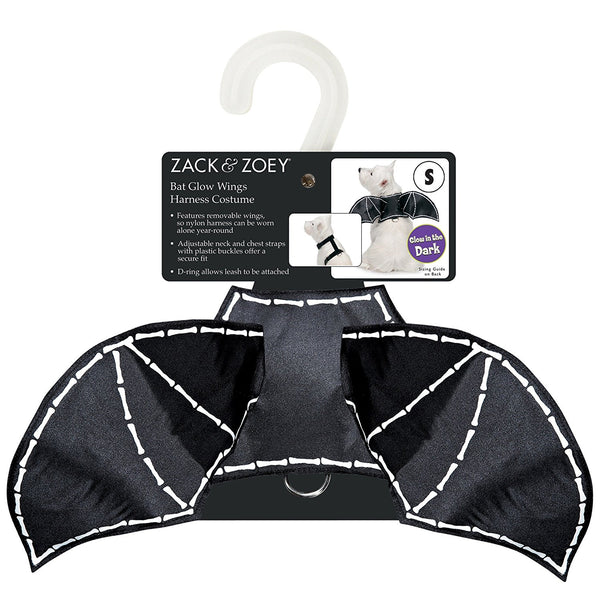 Zack & Zoey Glow-in-the-Dark Bat Wings Harness for Dogs, Large