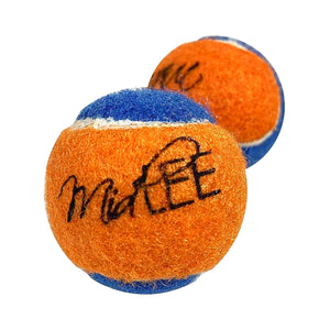 Midlee Squeaky Mini Tennis Ball for Dogs 1.5"- Pack of 12 (Orange/Blue)