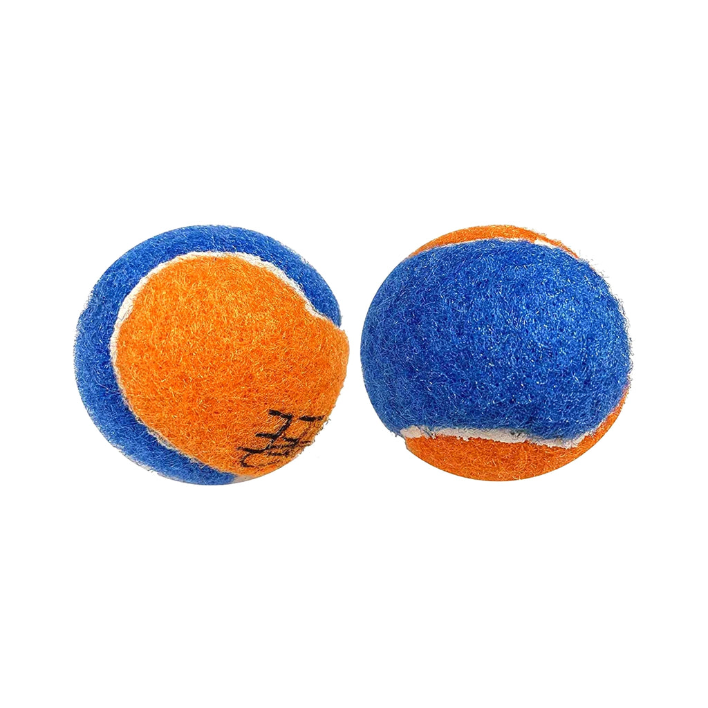 Midlee Squeaky Mini Tennis Ball for Dogs 1.5" Pack of 12 (Orange/Blue