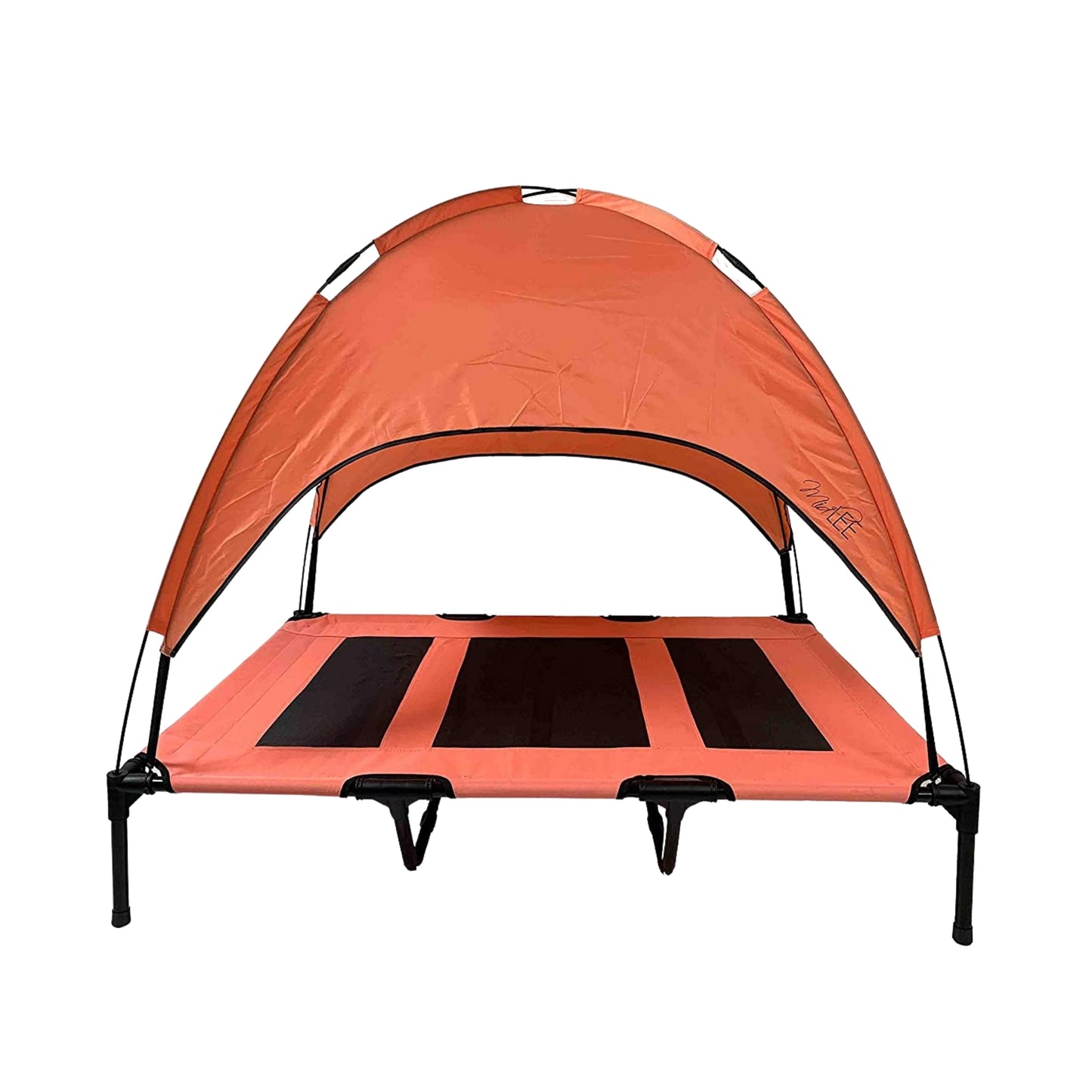Midlee Salmon Dog Cot with Canopy