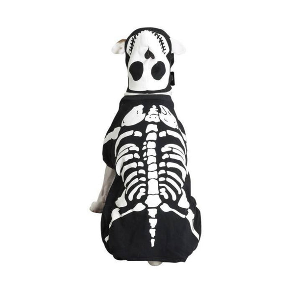 Casual Canine Black and White Cotton Glow Bones Dog Costume, Medium, 16-Inch