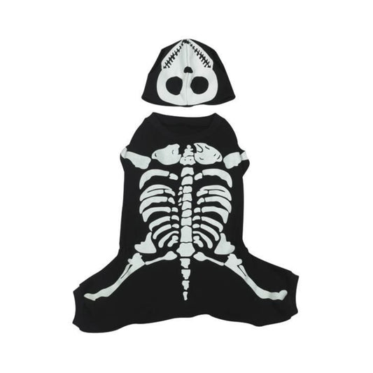 Casual Canine Cotton Glow Bones Dog Costume, X-Small, 8-Inch