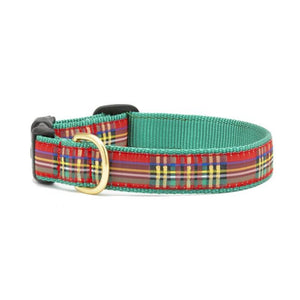 Up Country Christmas Sparkle Plaid Dog Collar (5/8" Small (9"-15"))