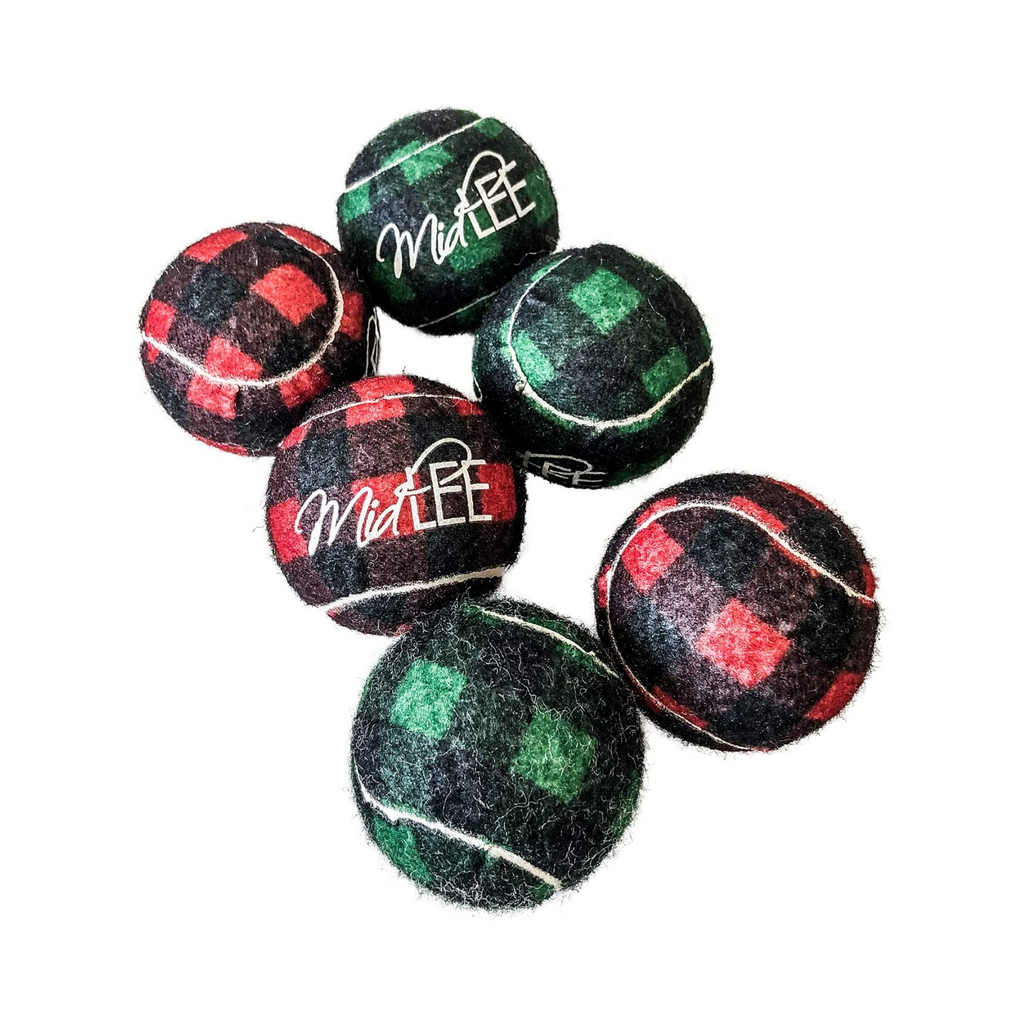 Midlee Dog Christmas Plaid Tennis Balls Midlee Designs