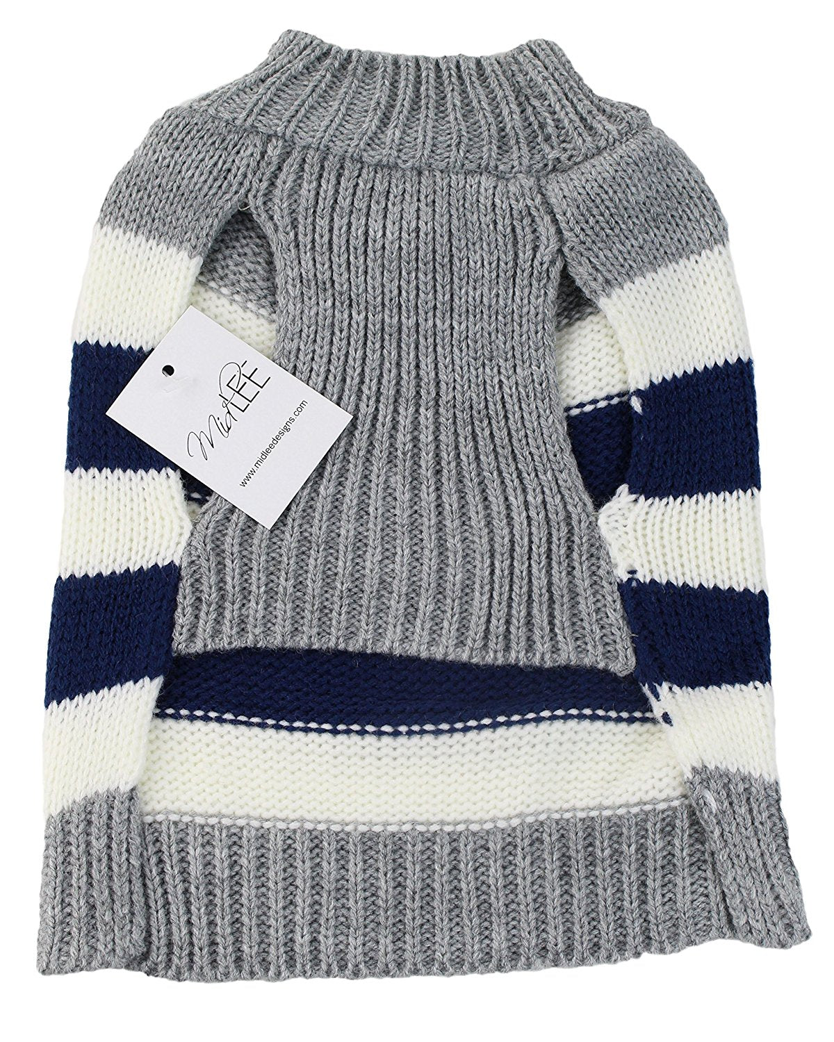 Midlee Striped Colorblock Dog Sweater